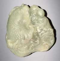18th century A celadon jade carving of fish